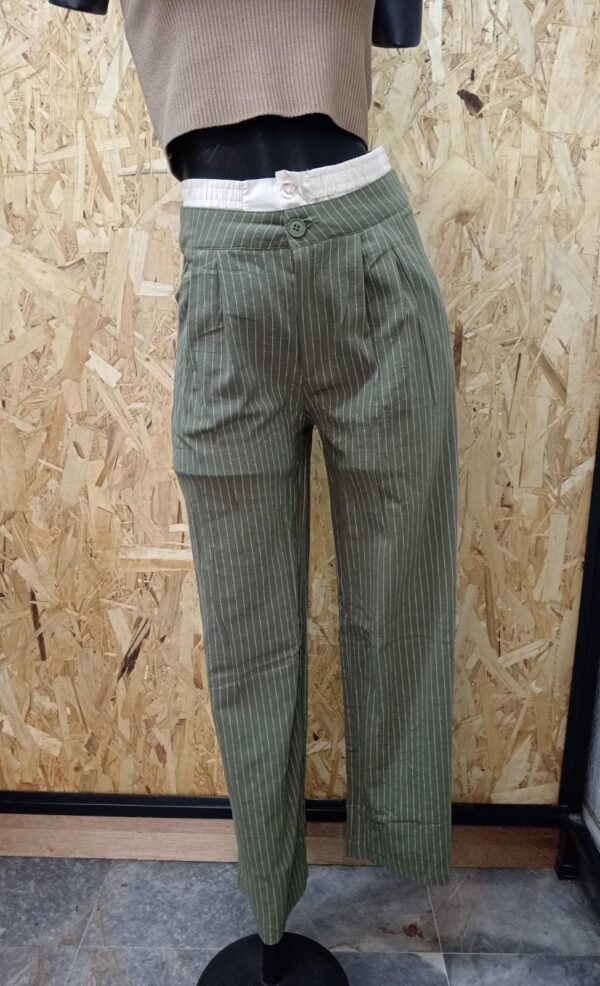 PANTALON VERDE OLIVA RAYADO CON BOXER